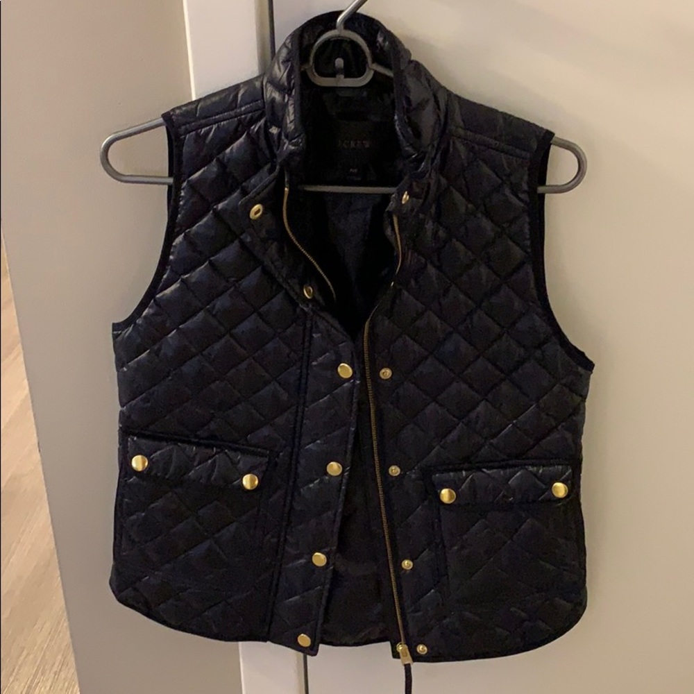 JCREW NAVY QUILTED VEST SIZE PXS